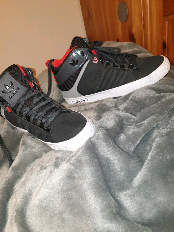 adidas high tops black and red